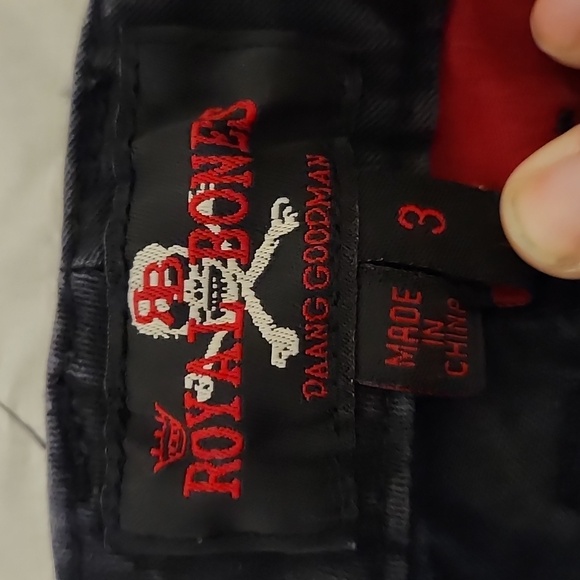 Vintage Women's Royal Bones Goth Check Split Leg Jeans Size 3 - Picture 2 of 7